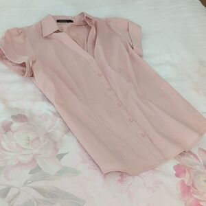 Elegant Women's Pink Button Down Shirt